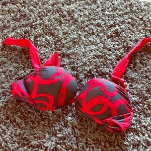 Red&grey bikini top